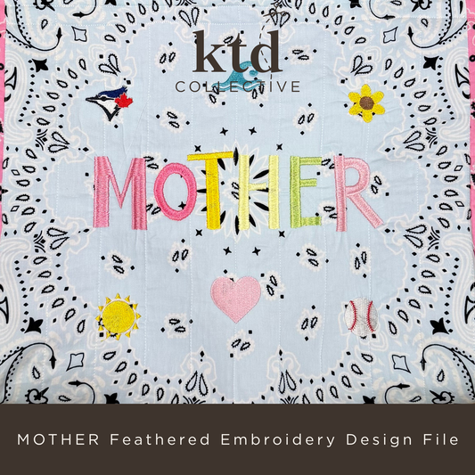 MOTHER Feathered Embroidery Design