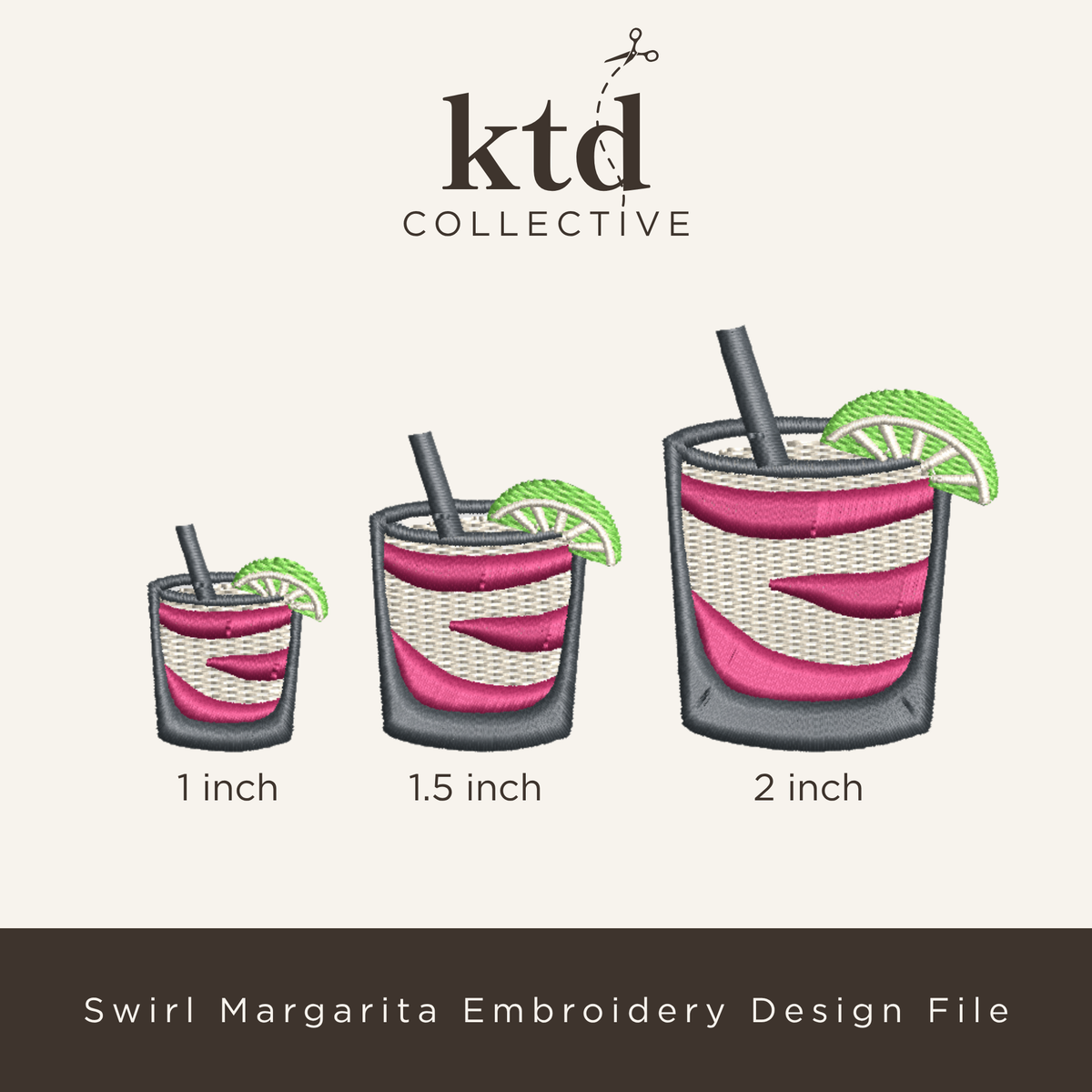 Swirl Margarita Embroidery Design