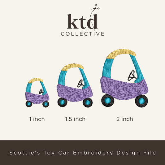 Scottie's Toy Car Embroidery Design